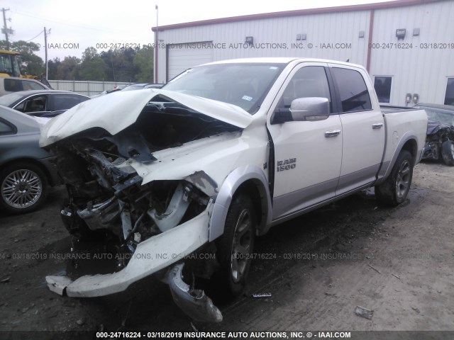 1C6RR6NT4GS404749 - 2016 RAM 1500 LARAMIE WHITE photo 2