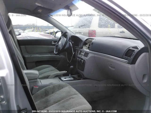 5NPEU46F26H040332 - 2006 HYUNDAI SONATA GLS/LX SILVER photo 5