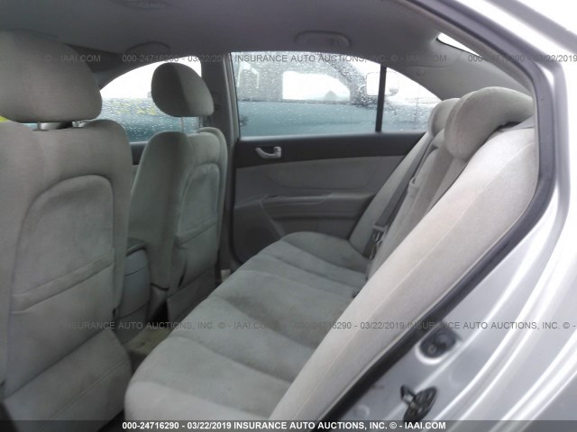 5NPEU46F26H040332 - 2006 HYUNDAI SONATA GLS/LX SILVER photo 8