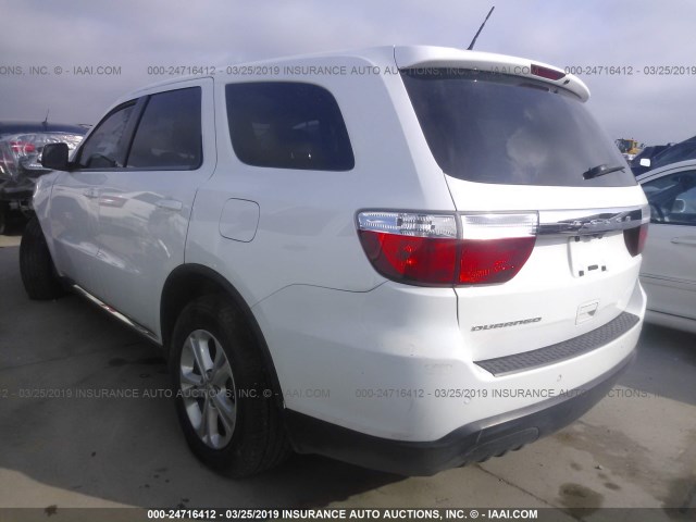 1C4RDHAG8DC662810 - 2013 DODGE DURANGO SXT WHITE photo 3