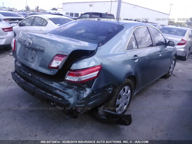4T1BF3EK5AU578412 - 2010 TOYOTA CAMRY SE/LE/XLE GREEN photo 4