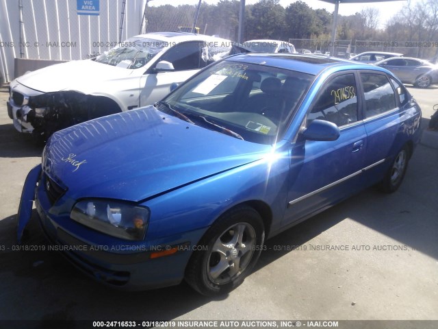 KMHDN56D44U110697 - 2004 HYUNDAI ELANTRA GLS/GT BLUE photo 2