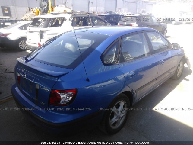 KMHDN56D44U110697 - 2004 HYUNDAI ELANTRA GLS/GT BLUE photo 4