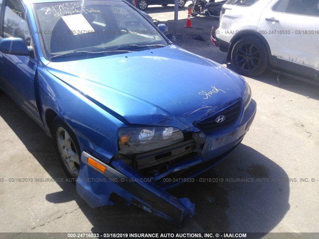 KMHDN56D44U110697 - 2004 HYUNDAI ELANTRA GLS/GT BLUE photo 6