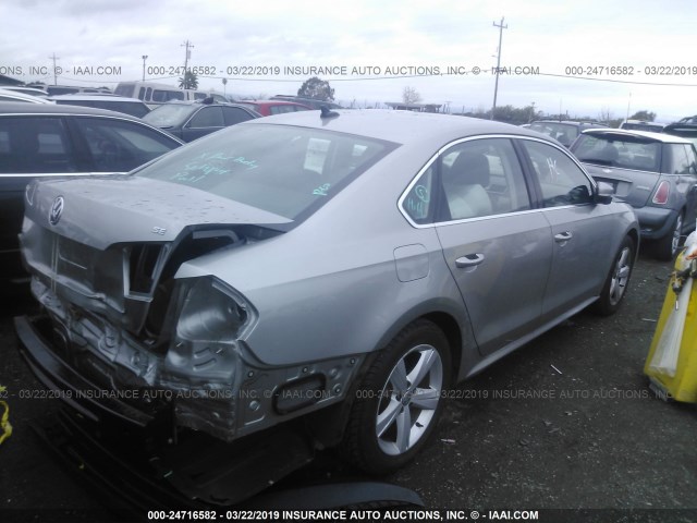 1VWBP7A30DC112496 - 2013 VOLKSWAGEN PASSAT SE SILVER photo 4