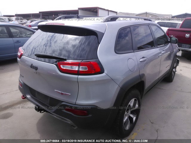 1C4PJMBS0EW164466 - 2014 JEEP CHEROKEE TRAILHAWK GRAY photo 4