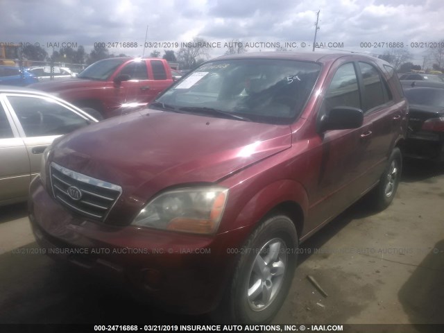 KNDJD736X75715933 - 2007 KIA SORENTO EX/LX BURGUNDY photo 2