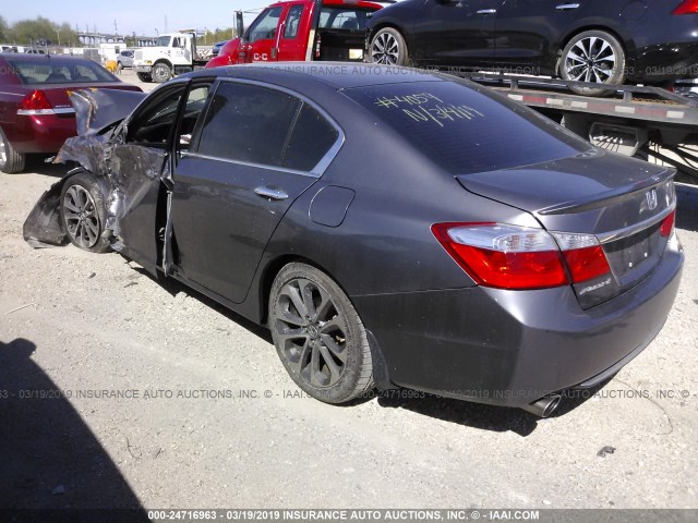 1HGCR2F50FA065498 - 2015 HONDA ACCORD SPORT GRAY photo 3