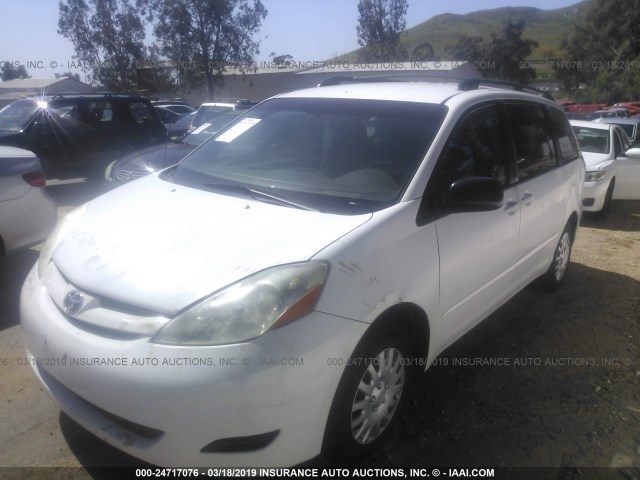 5TDZK23C79S275359 - 2009 TOYOTA SIENNA CE/LE WHITE photo 2