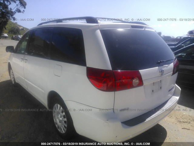 5TDZK23C79S275359 - 2009 TOYOTA SIENNA CE/LE WHITE photo 3