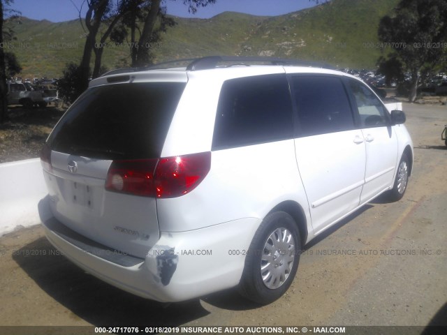 5TDZK23C79S275359 - 2009 TOYOTA SIENNA CE/LE WHITE photo 4