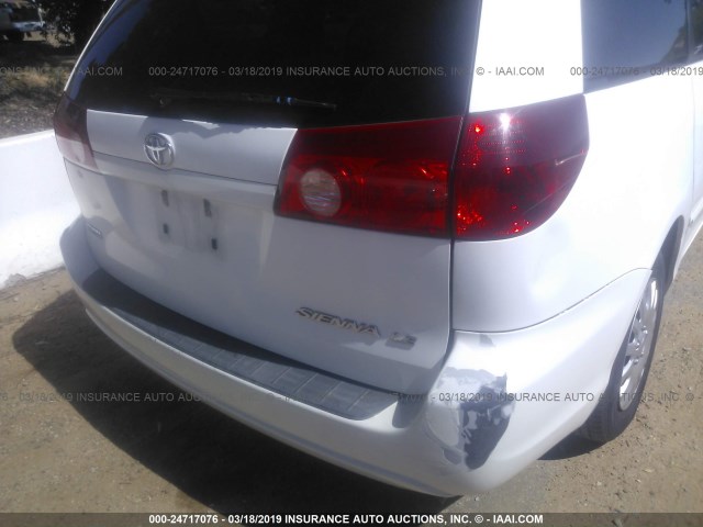 5TDZK23C79S275359 - 2009 TOYOTA SIENNA CE/LE WHITE photo 6