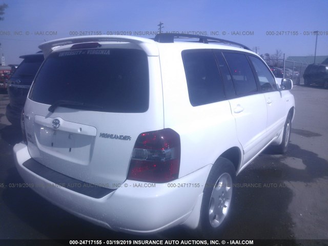 JTEEP21A150086197 - 2005 TOYOTA HIGHLANDER LIMITED WHITE photo 4