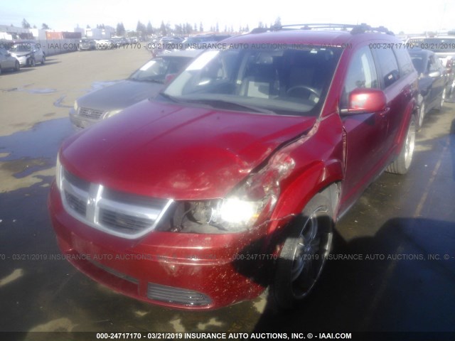 3D4GG57V49T171619 - 2009 DODGE JOURNEY SXT RED photo 2