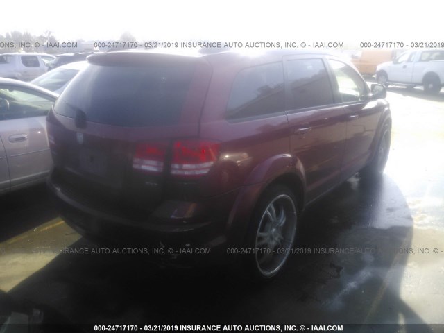 3D4GG57V49T171619 - 2009 DODGE JOURNEY SXT RED photo 4