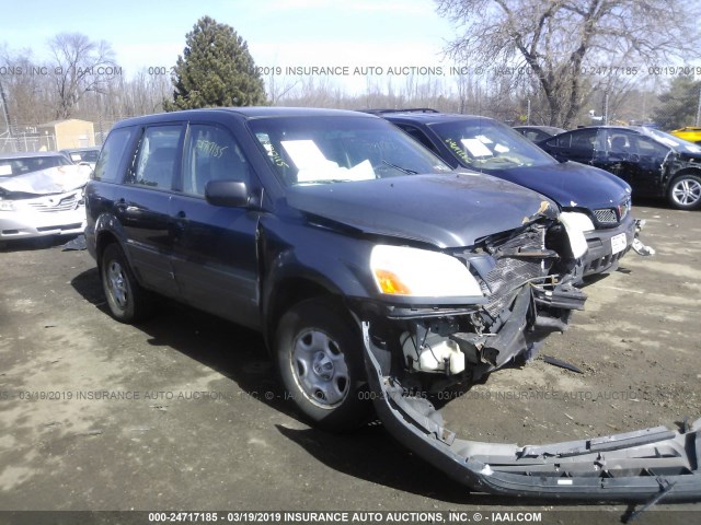 2HKYF18113H587434 - 2003 HONDA PILOT LX GRAY photo 1