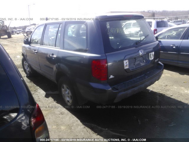 2HKYF18113H587434 - 2003 HONDA PILOT LX GRAY photo 3