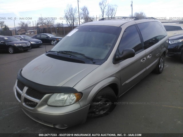 2B4GP54L52R615774 - 2002 DODGE GRAND CARAVAN ES GOLD photo 2