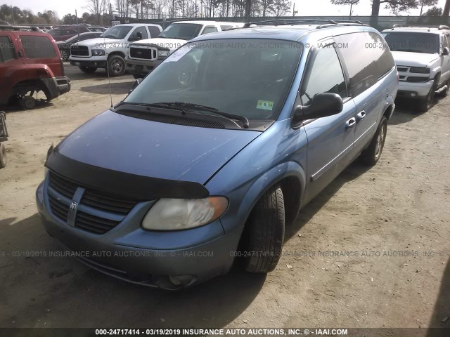 2D4GP44L77R314625 - 2007 DODGE GRAND CARAVAN SXT BLUE photo 2