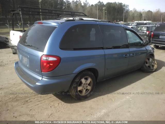 2D4GP44L77R314625 - 2007 DODGE GRAND CARAVAN SXT BLUE photo 4