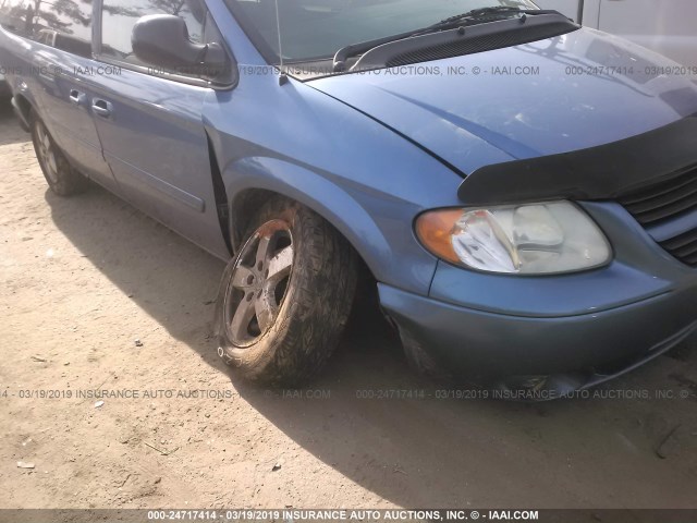 2D4GP44L77R314625 - 2007 DODGE GRAND CARAVAN SXT BLUE photo 6