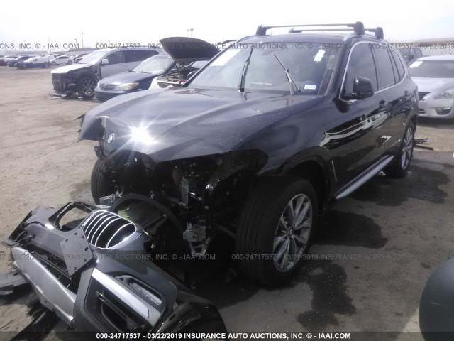 5UXTR9C57KLE18492 - 2019 BMW X3 XDRIVE30I BLACK photo 2