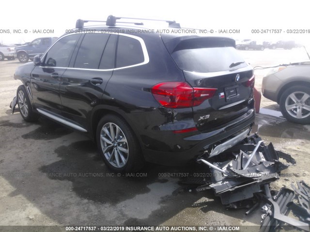 5UXTR9C57KLE18492 - 2019 BMW X3 XDRIVE30I BLACK photo 3