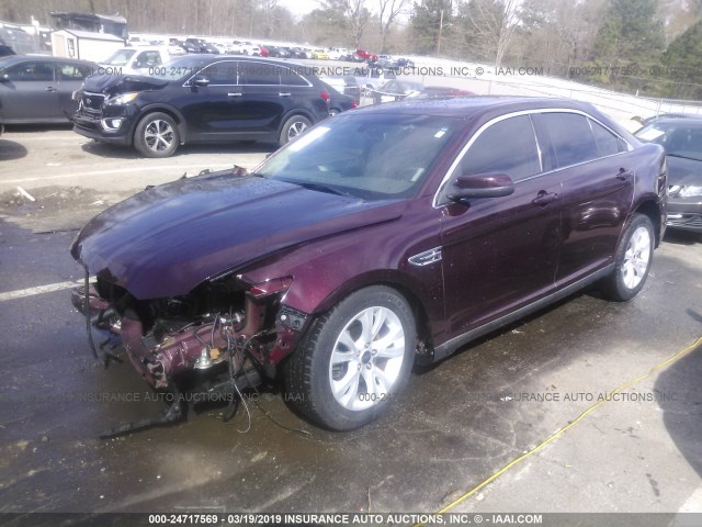 1FAHP2EW8BG132799 - 2011 FORD TAURUS SEL BURGUNDY photo 2