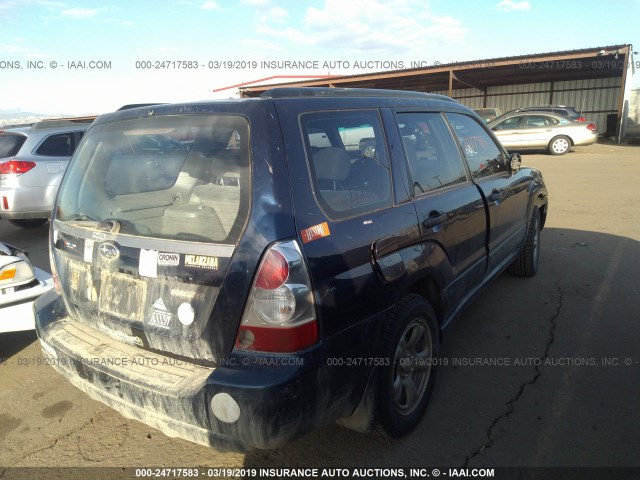 JF1SG63686H702669 - 2006 SUBARU FORESTER 2.5X BLUE photo 4