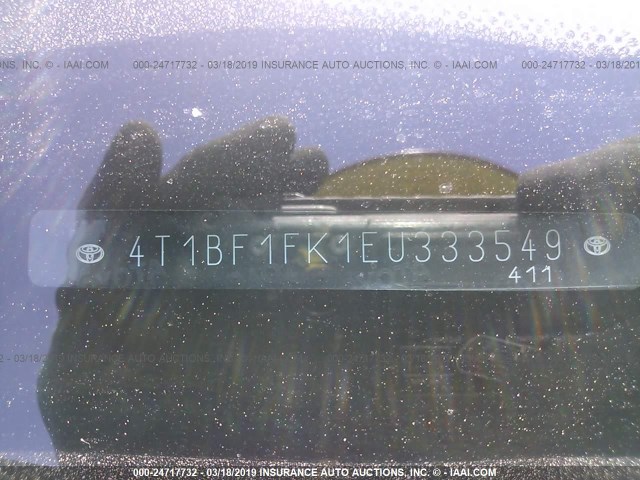 4T1BF1FK1EU333549 - 2014 TOYOTA CAMRY L/SE/LE/XLE BLUE photo 9