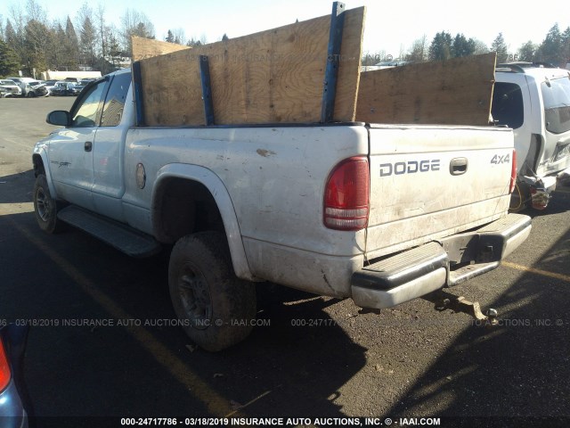 1B7GG22N9YS711601 - 2000 DODGE DAKOTA WHITE photo 3