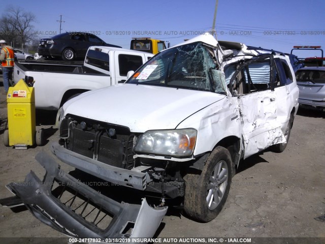 JTEEW21A060029039 - 2006 TOYOTA HIGHLANDER HYBRID WHITE photo 2