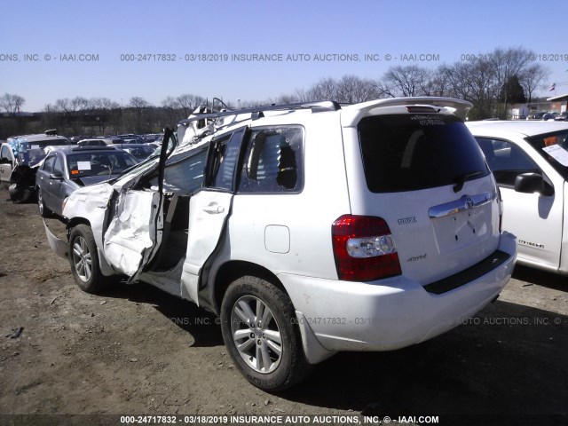 JTEEW21A060029039 - 2006 TOYOTA HIGHLANDER HYBRID WHITE photo 3