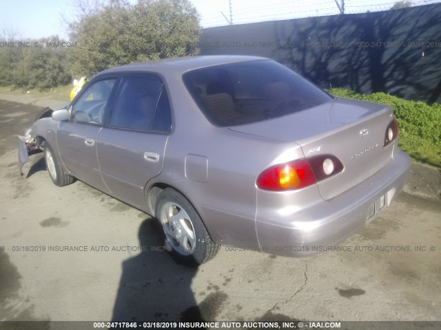 1NXBR12E21Z518632 - 2001 TOYOTA COROLLA CE/LE/S BEIGE photo 3