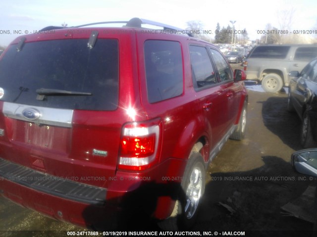 1FMCU9EG0AKB95563 - 2010 FORD ESCAPE LIMITED RED photo 4