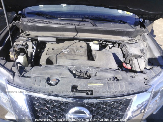 5N1AR2MM1EC610641 - 2014 NISSAN PATHFINDER S/SV/SL/PLATINUM BLACK photo 10