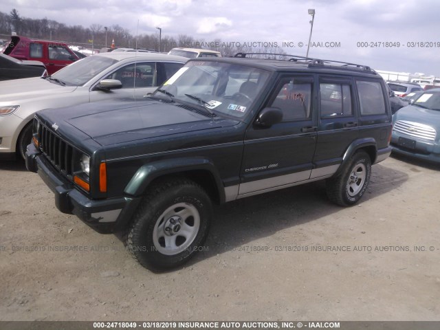 1J4FF68S7XL635804 - 1999 JEEP CHEROKEE SPORT/CLASSIC მწვანე ფოტო 2