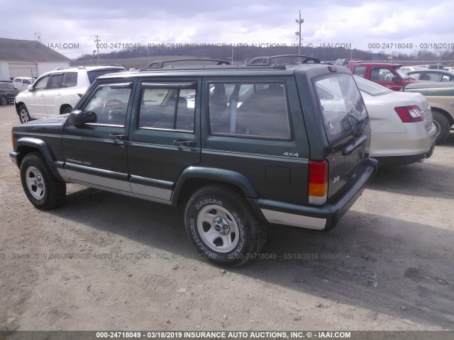 1J4FF68S7XL635804 - 1999 JEEP CHEROKEE SPORT/CLASSIC მწვანე ფოტო 3