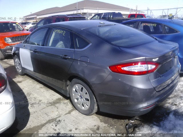 3FA6P0G71DR338835 - 2013 FORD FUSION S GRAY photo 3