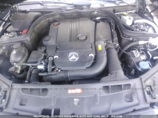 WDDGF4HBXCA670072 - 2012 MERCEDES-BENZ C 250 BLACK photo 10