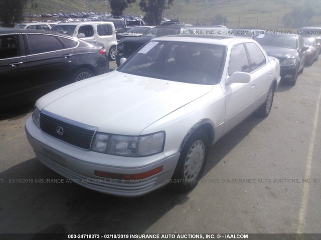 JT8UF11E2M0048202 - 1991 LEXUS LS 400 WHITE photo 2