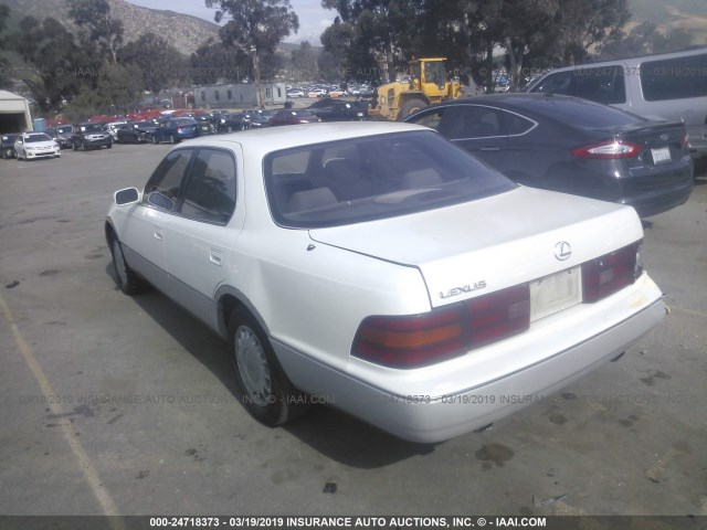 JT8UF11E2M0048202 - 1991 LEXUS LS 400 WHITE photo 3