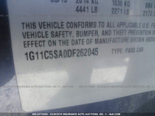 1G11C5SA0DF262045 - 2013 CHEVROLET MALIBU 1LT 深蓝色 照片 9