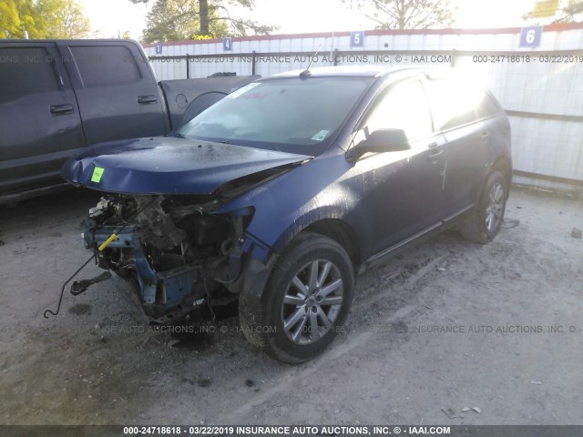 2FMDK3JC8CBA87568 - 2012 FORD EDGE SEL BLUE photo 2