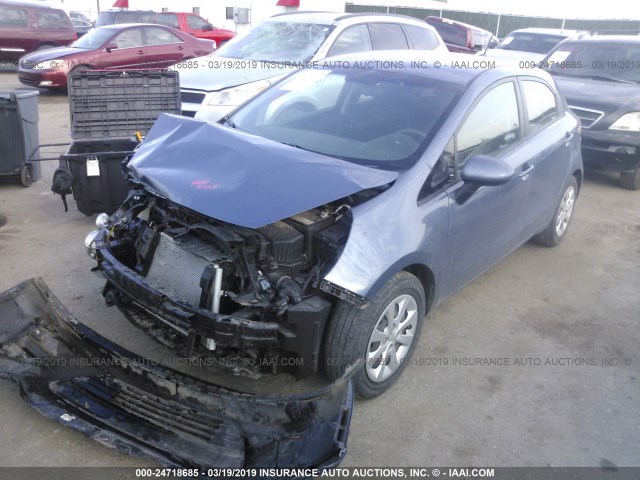 KNADM5A39G6625383 - 2016 KIA RIO LX BLUE photo 2