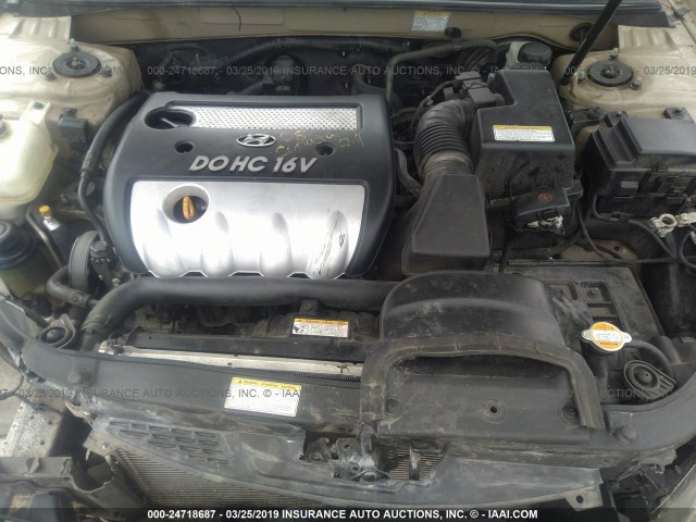 KMHET46C16A076931 - 2006 HYUNDAI SONATA GL TAN photo 10