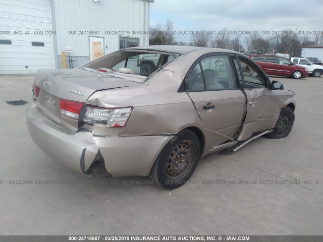 KMHET46C16A076931 - 2006 HYUNDAI SONATA GL TAN photo 4