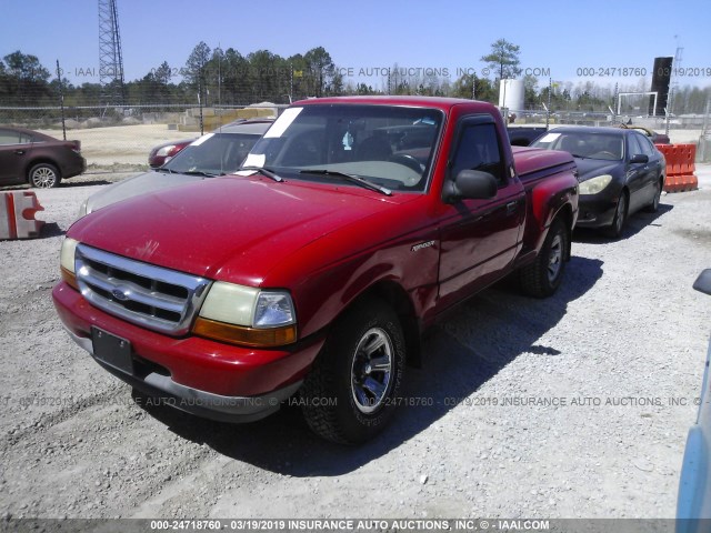1FTYR10C1YPA36260 - 2000 FORD RANGER RED photo 2