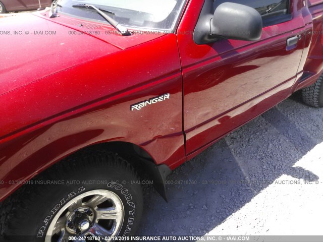 1FTYR10C1YPA36260 - 2000 FORD RANGER RED photo 6