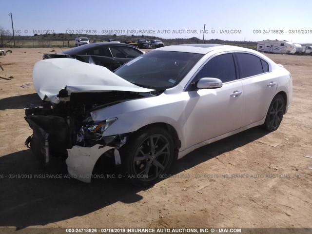 1N4AA5AP5EC911723 - 2014 NISSAN MAXIMA S/SV WHITE photo 2